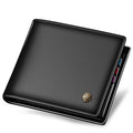 LAORENTOU Men's Genuine Leather Bifold Wallet – Slim Purse with Zipper Coin Pocket