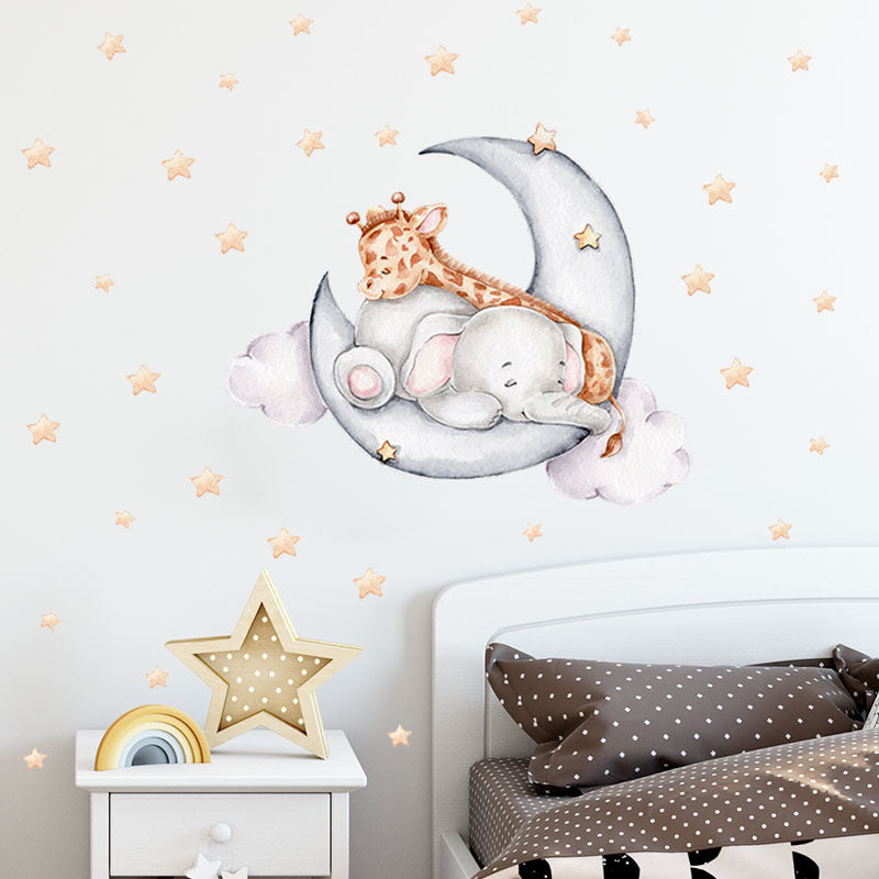 Zeichnung Elefant und Giraffe Wanddekoration für Kinderzimmer