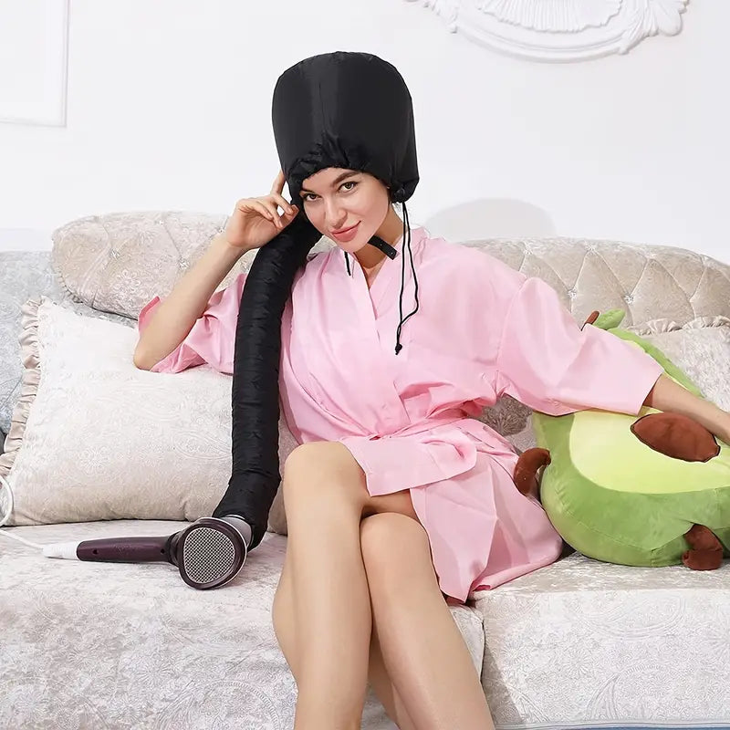 Soft Hooded Hair Dryer Attachment – Gentle Drying for Curly Hair