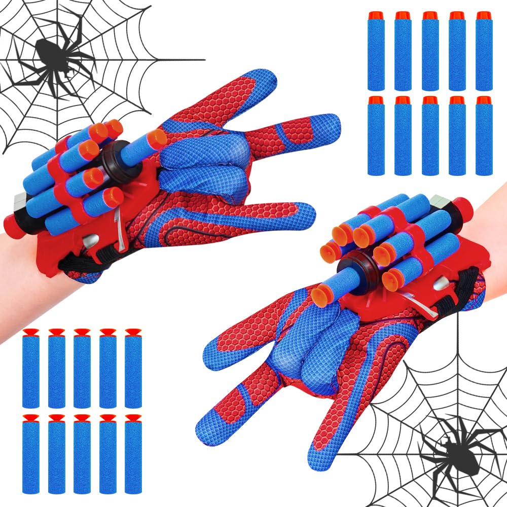 Spider Web Shooter 2-Set Wrist Launcher with Superhero Glove | Kids Cosplay Toy