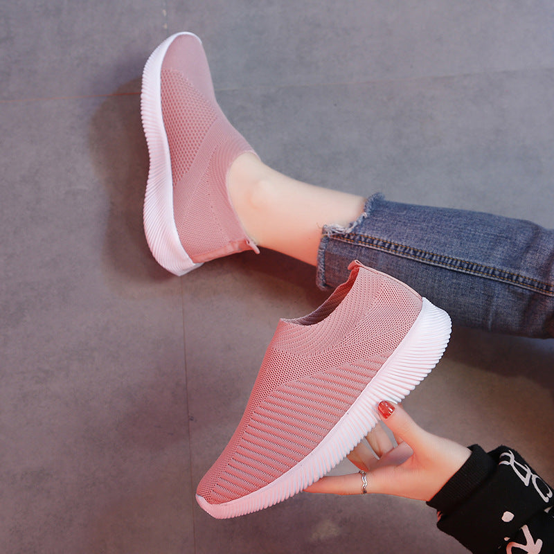 Damen-Strick-Mesh-Socken-Sneaker mit dicker Sohle