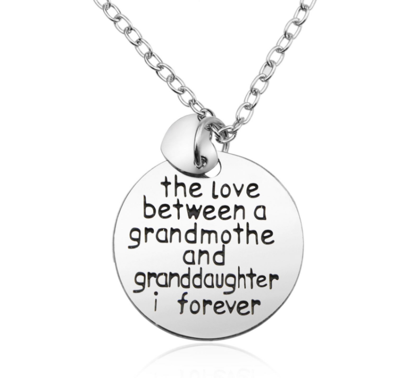 Grandmother and Grandchild Heart Necklace