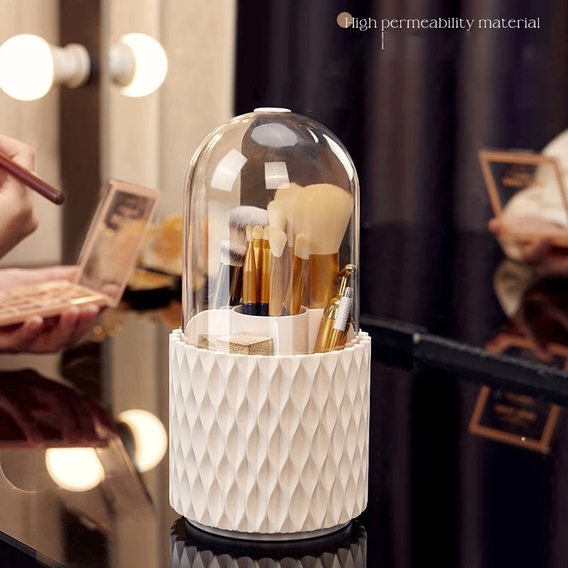 Dustproof Rotary Brush Cylinder – Makeup Brush Holder & Cosmetics Storage Box