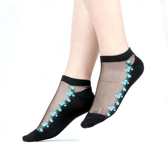 Women's Sheer Lace Mesh Ankle Socks