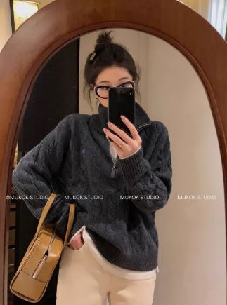 Cashmere Twist-Knit Sweater, Long Sleeve