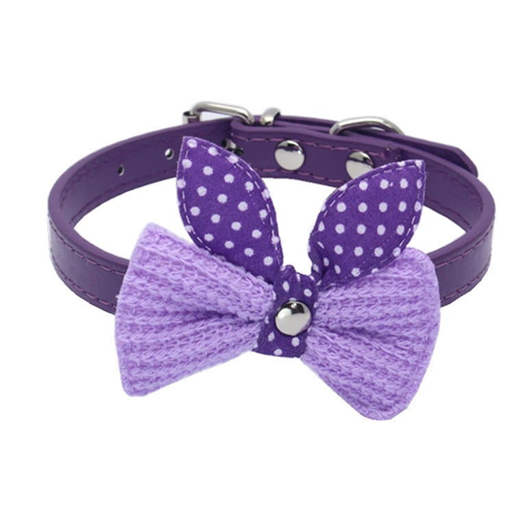 Knitted Bow Pet Collar