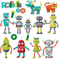 Cartoon Roboter Wandaufkleber für Kinderzimmer Deko