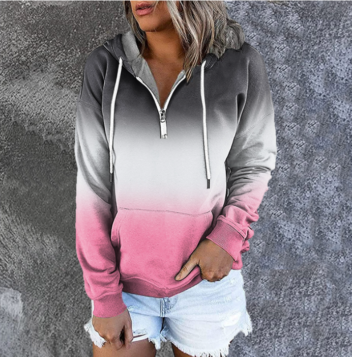 Hooded Drawstring Long Sleeve Women's Sweatshirt
