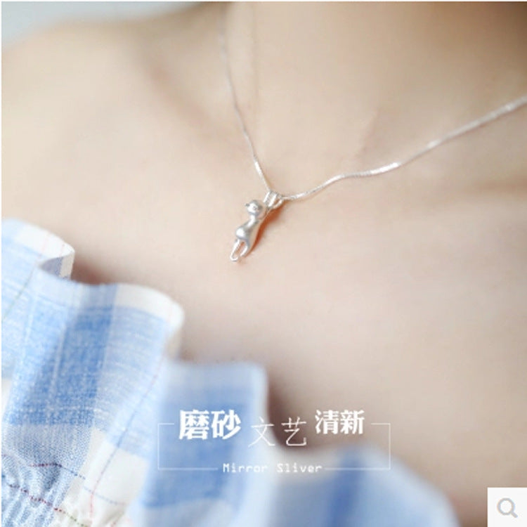 Sterling Silver Cat Pendant Necklace