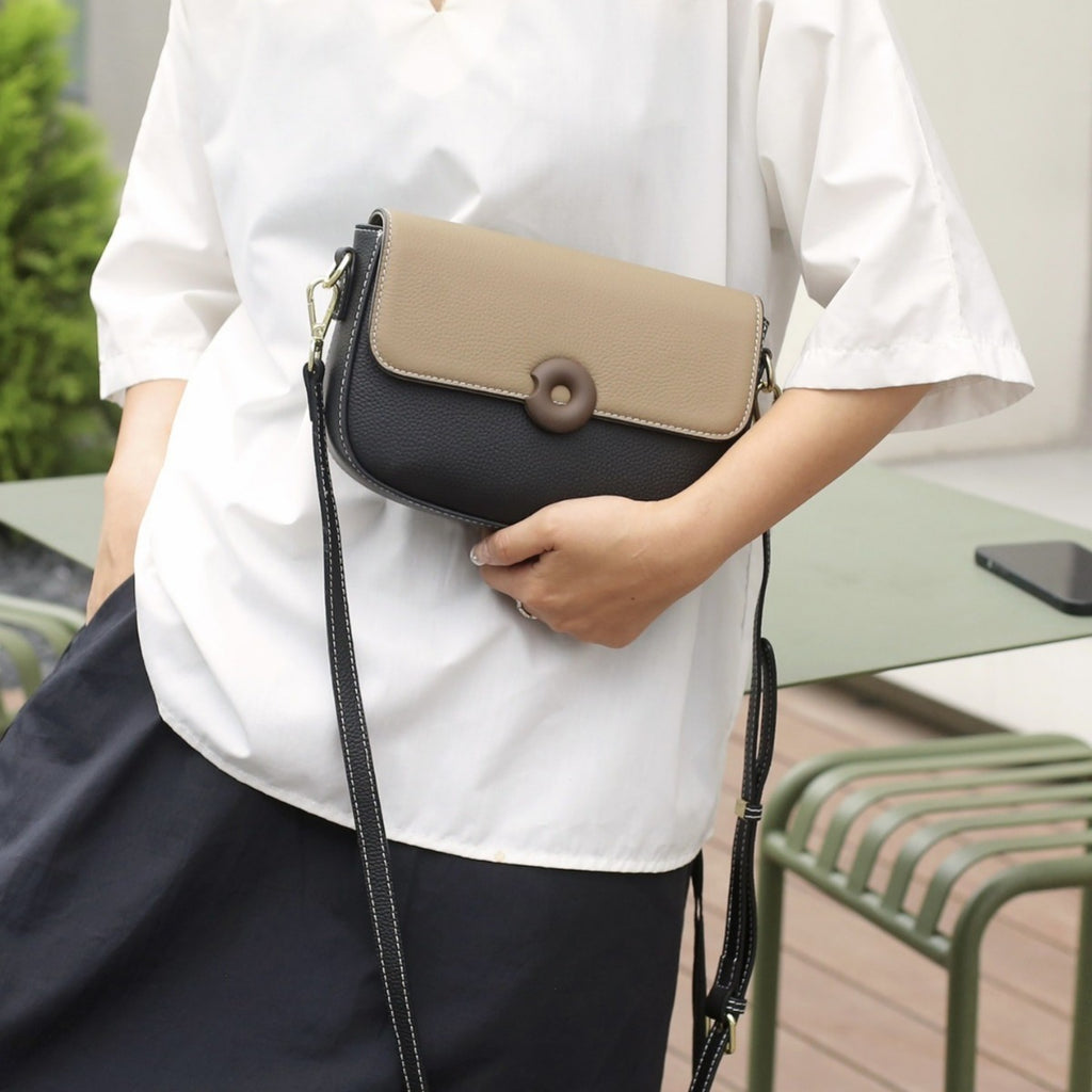 Mini Genuine Leather Saddle Crossbody Bag