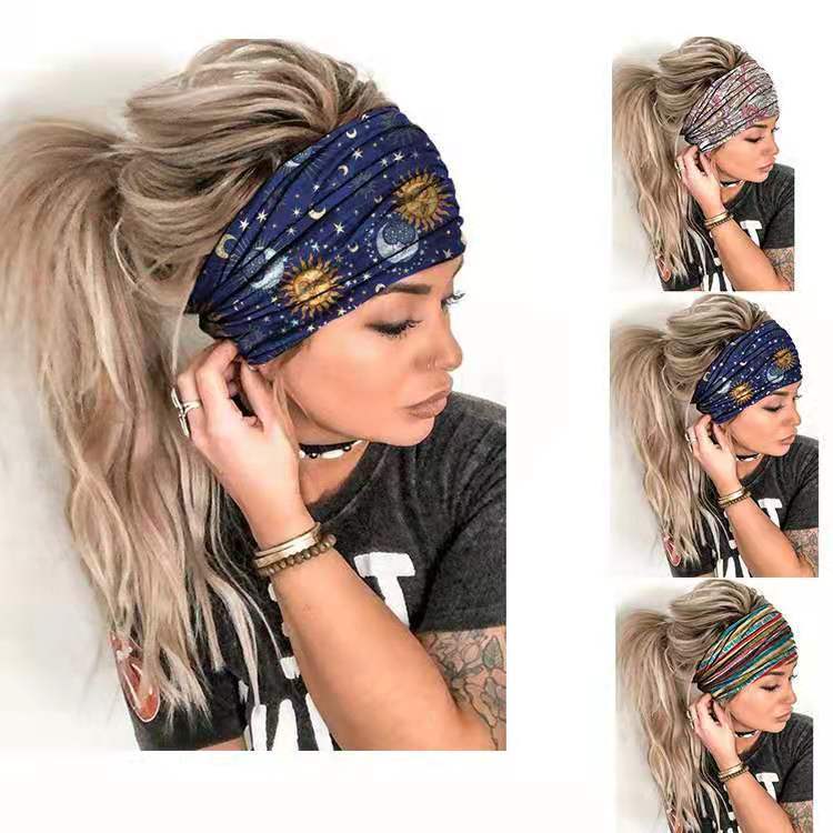 Floral Print Wide Headband – Yoga & Everyday Hair Band