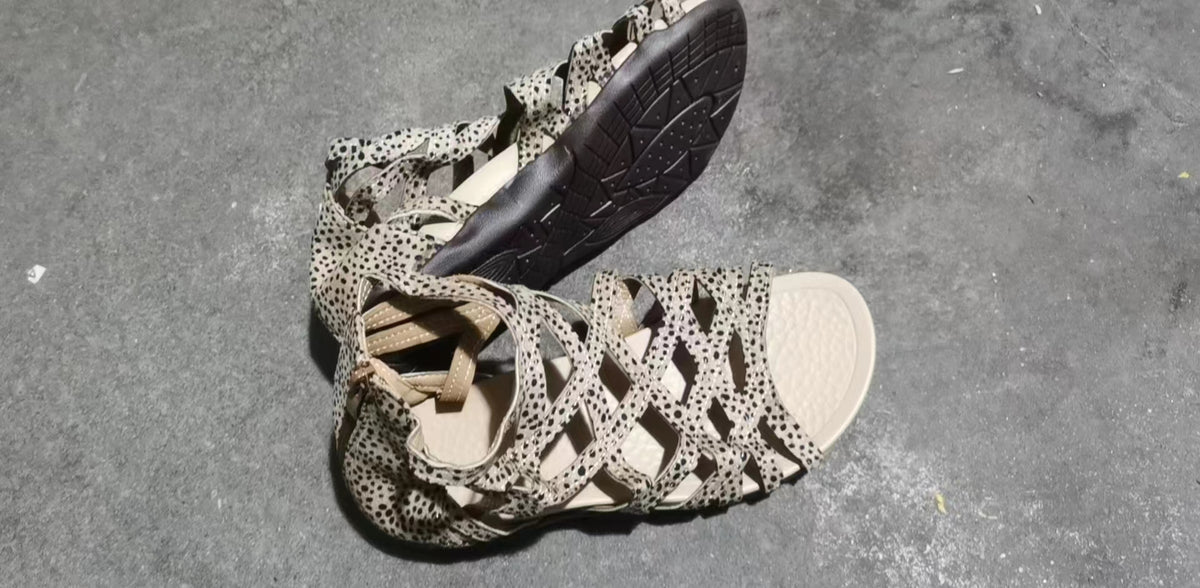 Women's Cross-Strap Peep-Toe Wedge Sandals