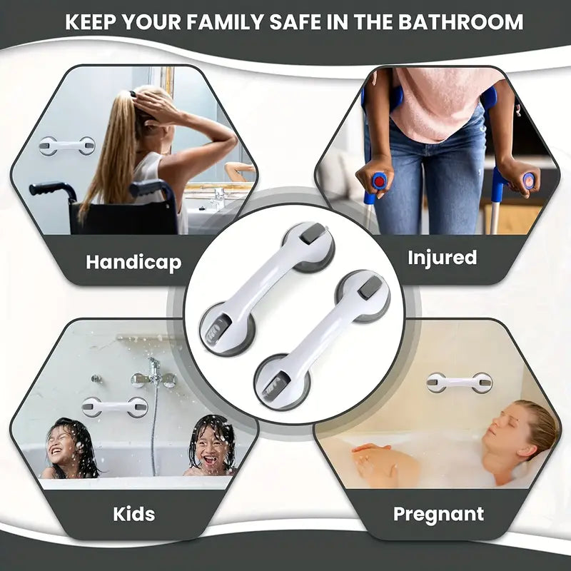Suction Cup Bathroom Grab Bar – Non-Slip Safety Handrail