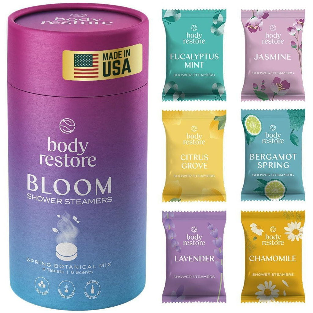 Body Restore Bloom Shower Steamers – Aromatherapy 6 Pack | Stress Relief Gift