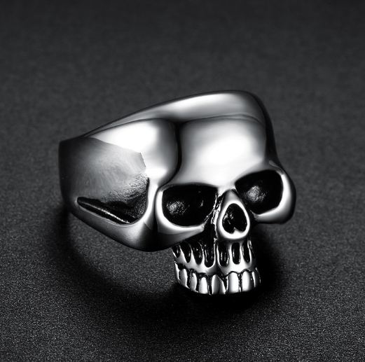 Skull Titanium-Steel Statement Ring
