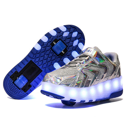 Luminous Children's Roller Shoes with USB Charging – LED Light Up Heelys
