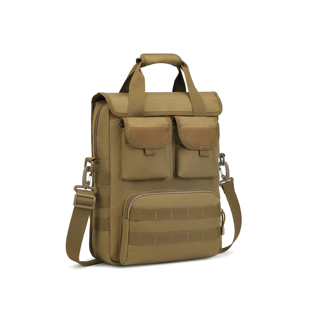 ArcEnCiel Tactical Messenger Bag – MOLLE Sling Pack & Utility Satchel in Coyote Brown