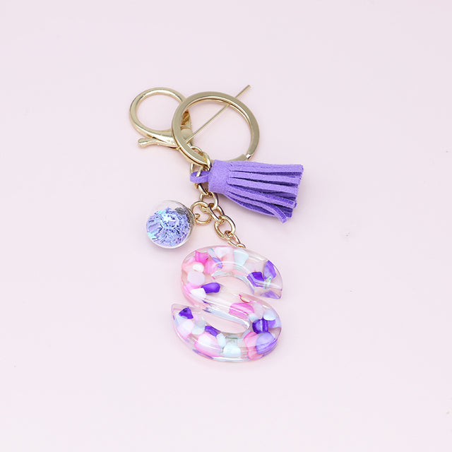 Fashion Tassel Keychains with A-Z Initials for Handbags