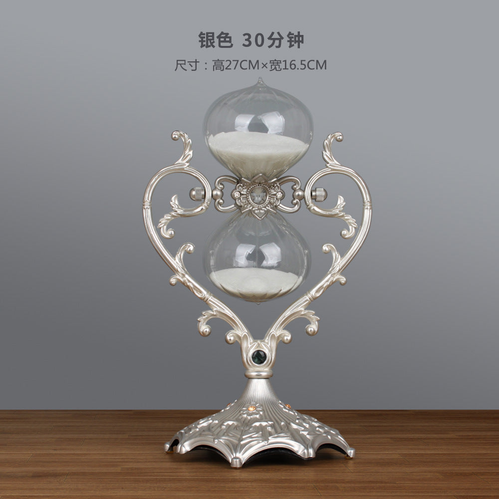 Heart-Shaped Hourglass Timer – 30 or 60 Minute Metal Sand Timer