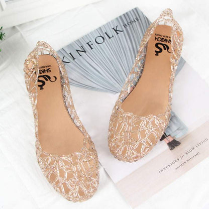 Crystal Jelly Hollow Mesh Sandals