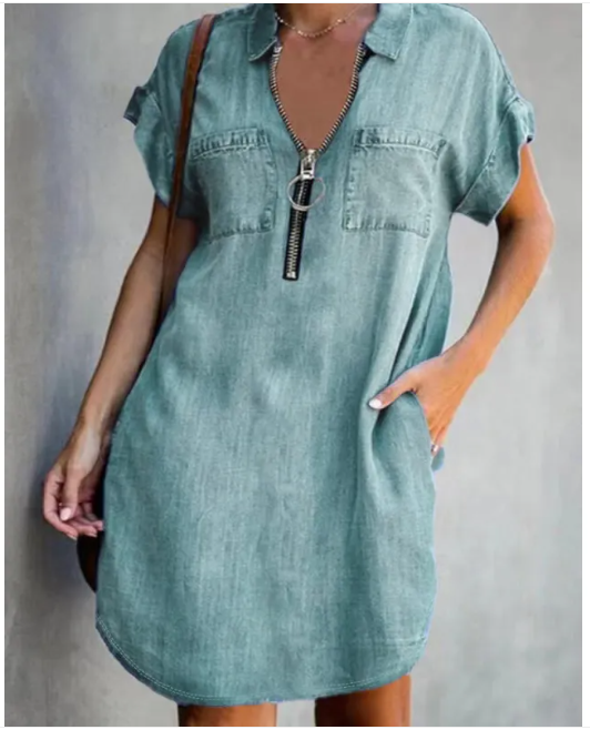Alltags-Basic Jeans-T-Shirt-Kleid