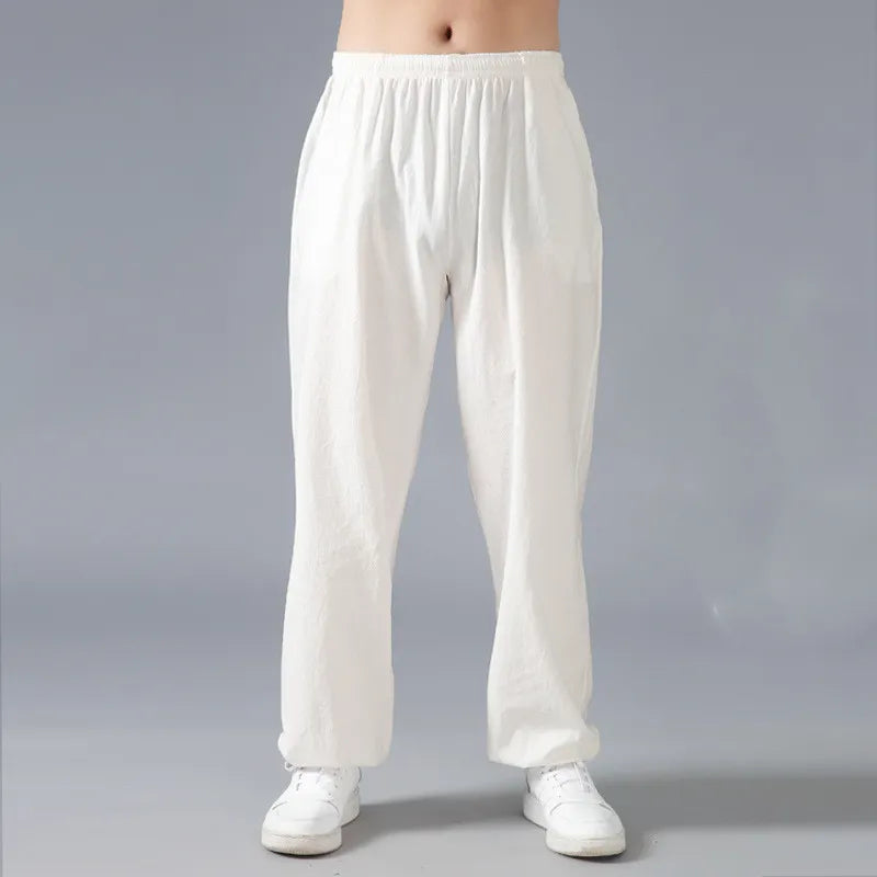 Pantalon ample homme en coton pour les arts martiaux et le yoga