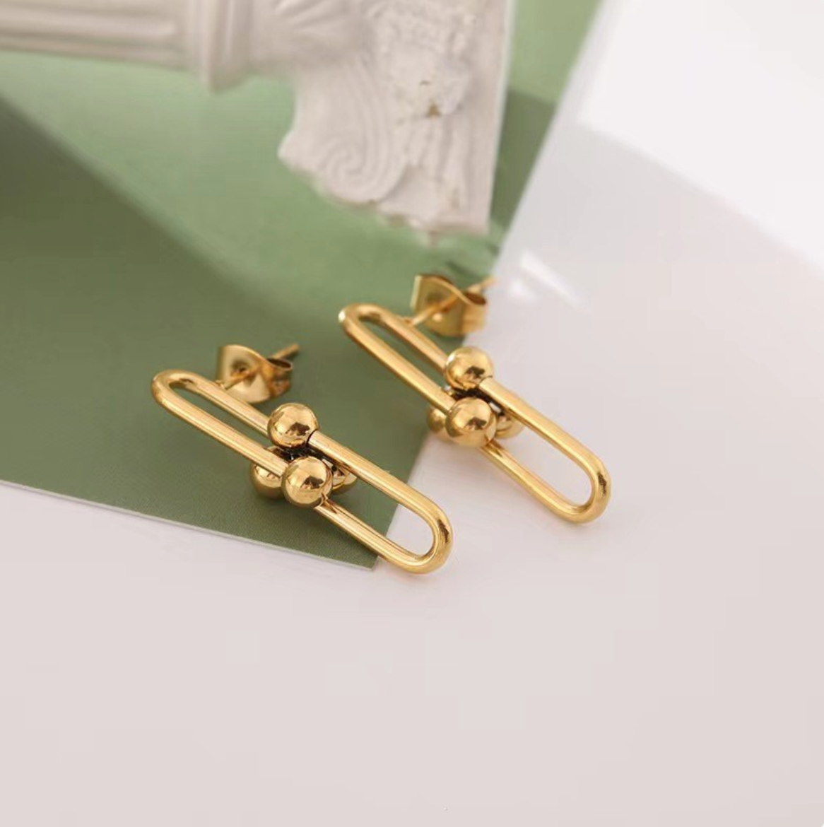 18K Gold Horseshoe Earrings for Women