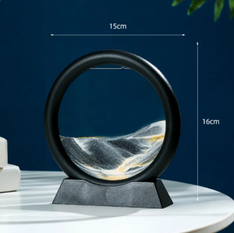 Round Quicksand Motion Art Decor – Mesmerising Desk Ornament