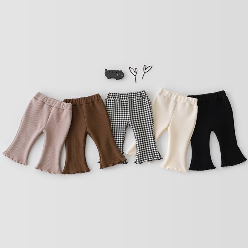 Plaid Flared Pants for Women's Children's Clothing