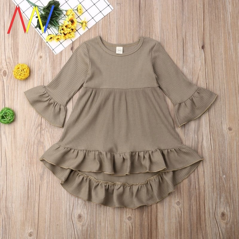Girls' Elegant Cotton Shirt – Loose Fit Kids Top in Brown & Pink | 80–120cm
