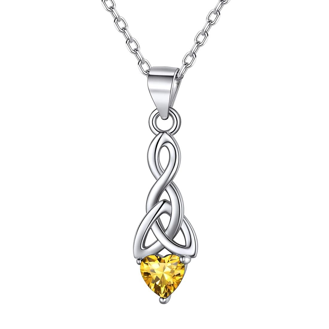 ChicSilver November Topaz Trinity Knot Necklace