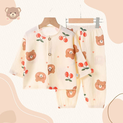 Spring and Summer Girls' Pajamas Clothing Set