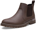Jousen Men's Slip-On Chelsea Ankle Boots – Casual Elastic Band Boots in Dark Brown (Size 10)