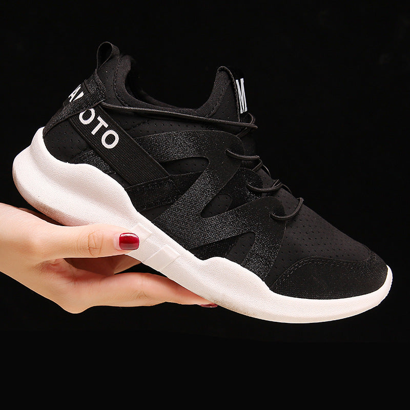 Sportliche Damen-Sneaker aus PU-Leder mit Gummi-Laufsohle