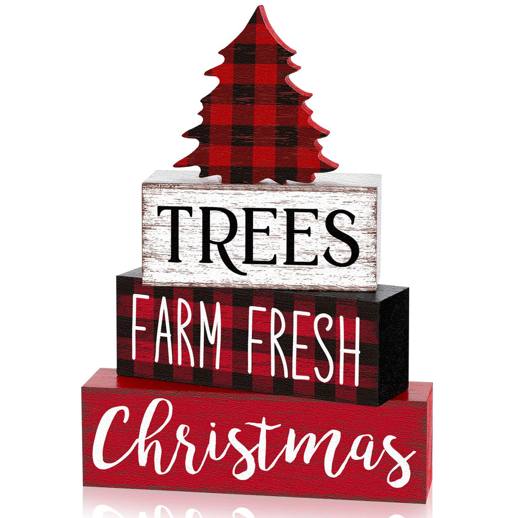 Christmas Wooden Decor Set, 4 Pieces
