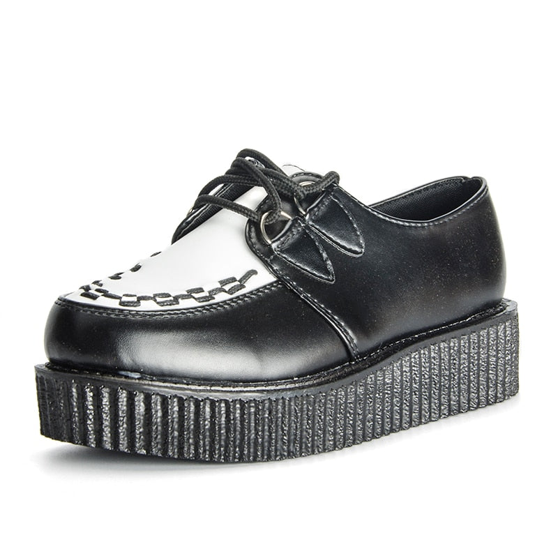 Women's Star Design Flat Platform Leather Shoes
