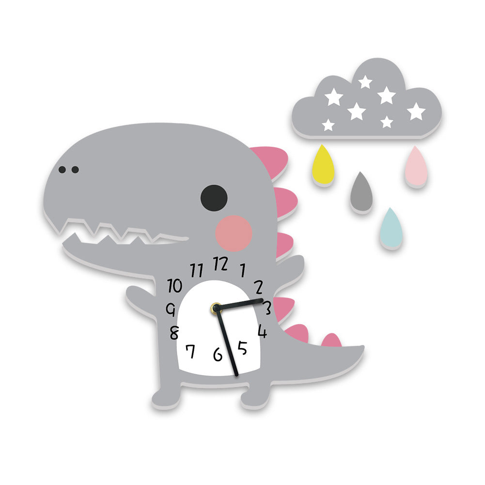 Dinosaurier 3D Wanduhr für Kinderzimmer und Babyzimmer