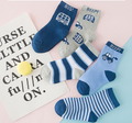 Kids’ Vehicle & Stripe Socks, 5 Pairs