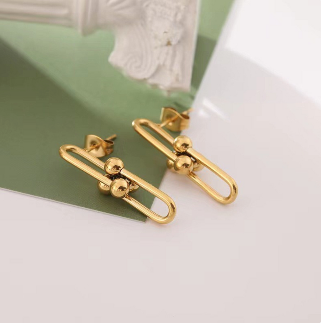 18K Gold Hufeisen-Ohrringe für Damen