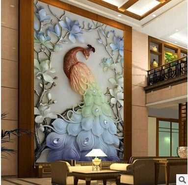 Moderne Kreuzstich-Pfau-Kunst für Wohnzimmerdekoration