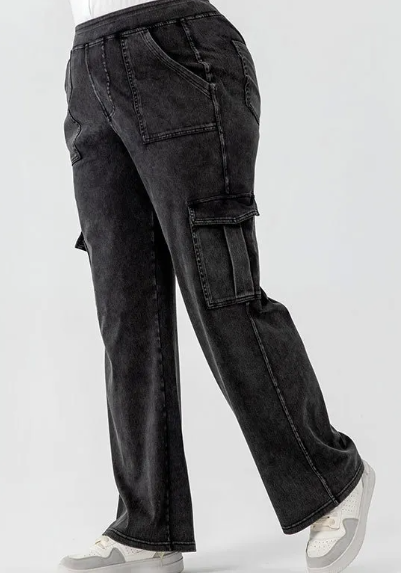 Damen-Sport-Hose mit hoher Taille und doppelter Tasche