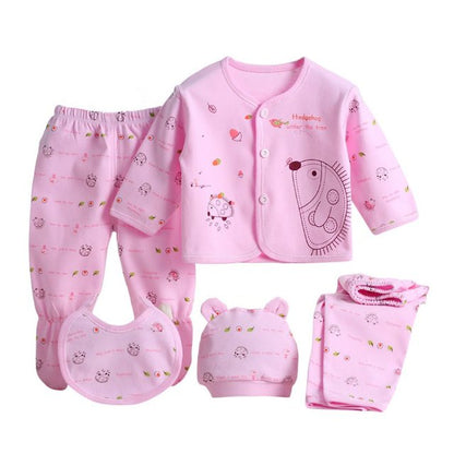 Newborn Baby Clothing Set | 5-Piece Cotton Suit | 0-3 Months