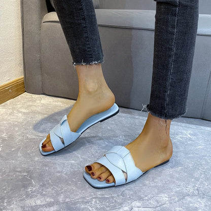Women's Solid Color Flat Casual Sandals