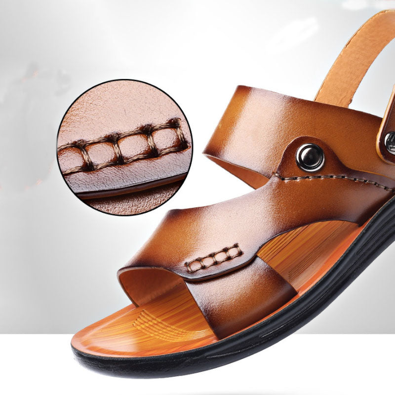 Men's Leather Sandals for Outdoor & Beach