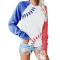 Color Block Printed Long-Sleeved Sweatshirt