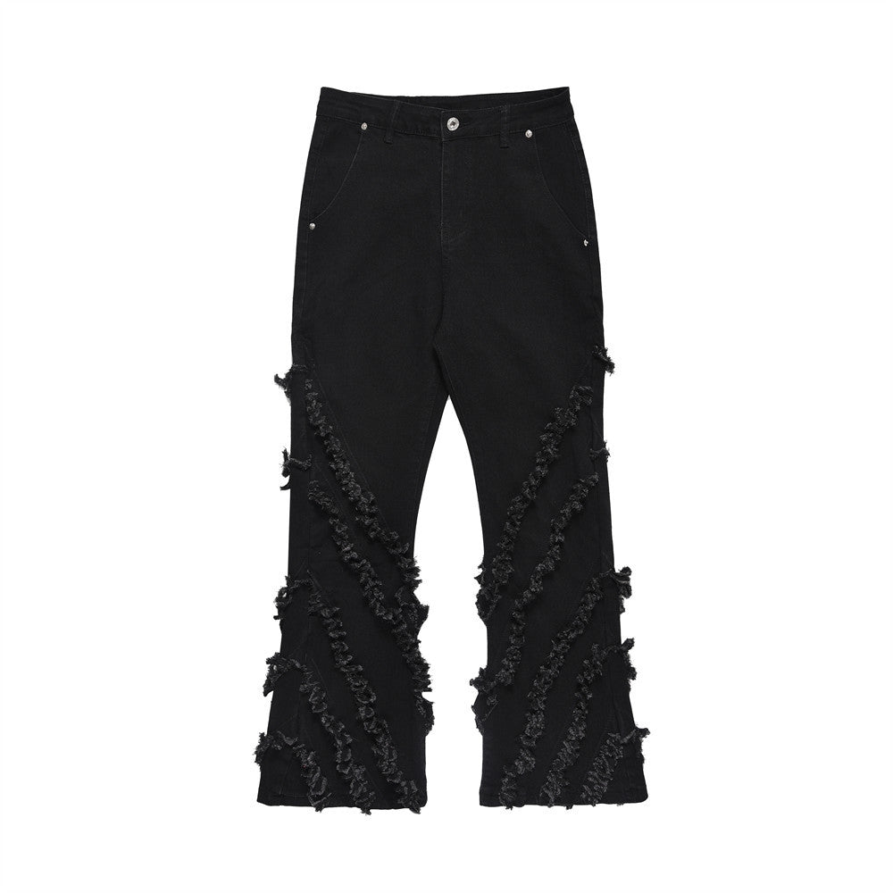 Men’s Black Mid-Rise Flared Jeans