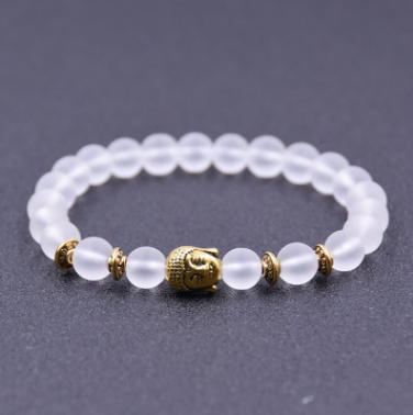Matte Stone Bead Buddha Bracelet