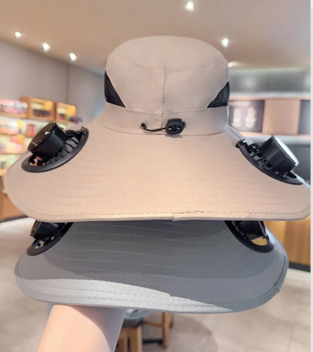 Solar-Powered Fan Hat with USB Charging