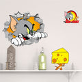 3D Katzen- und Maus-Wandsticker für Kinderzimmerdekoration