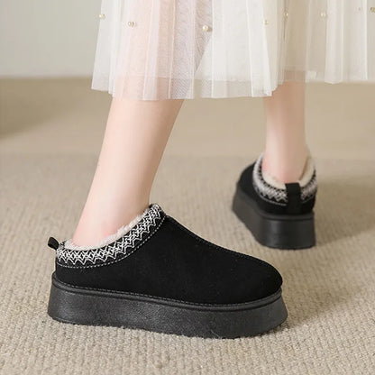 Women's Plush Fleece Ankle Slippers – Cosy Warm Indoor House Shoes